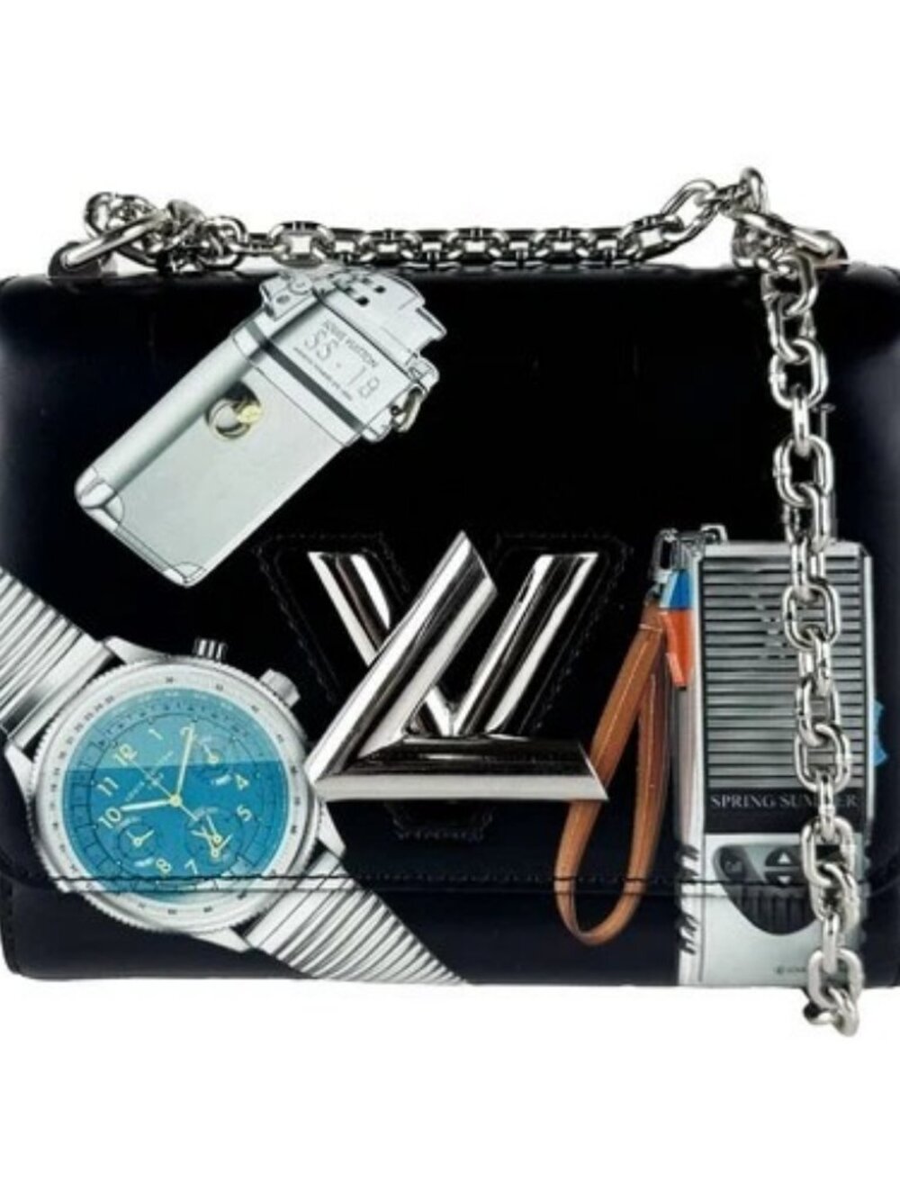 Auth LOUIS VUITTON Twist PM Shoulder Bag Black/Multicolor Leather/Metal - z10739
